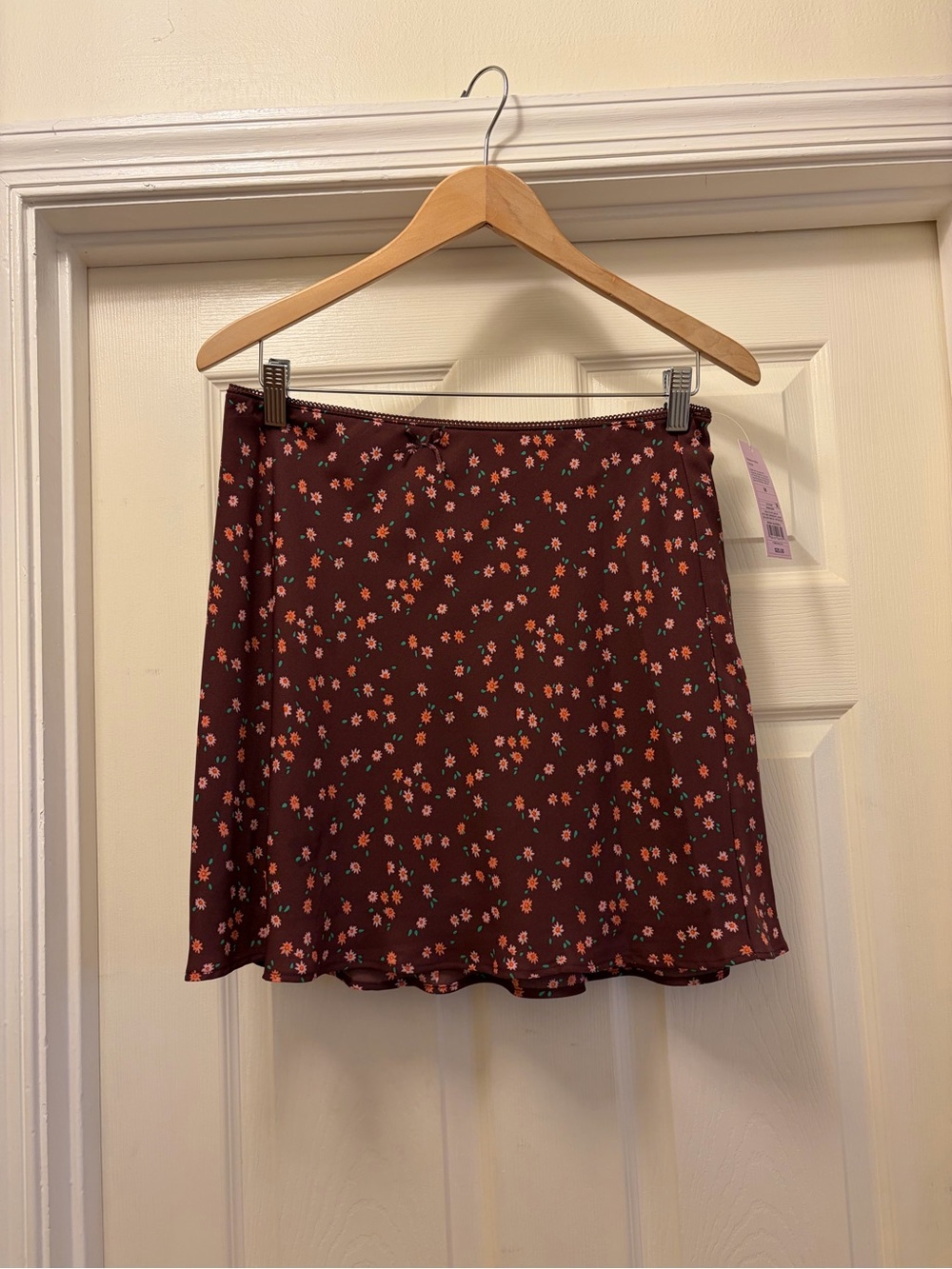 Wild Fable Chiffon A-Line Mini Skirt Mahogany Floral M NWT